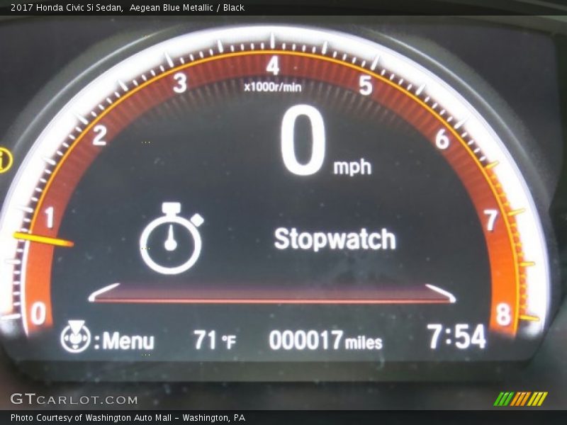 Aegean Blue Metallic / Black 2017 Honda Civic Si Sedan