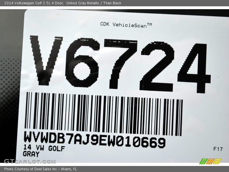 United Gray Metallic / Titan Black 2014 Volkswagen Golf 2.5L 4 Door