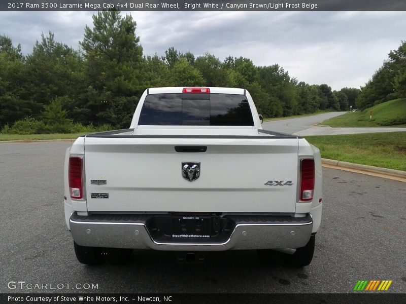 Bright White / Canyon Brown/Light Frost Beige 2017 Ram 3500 Laramie Mega Cab 4x4 Dual Rear Wheel