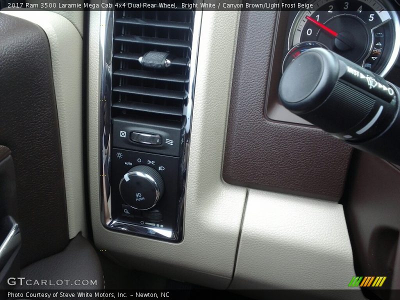 Bright White / Canyon Brown/Light Frost Beige 2017 Ram 3500 Laramie Mega Cab 4x4 Dual Rear Wheel