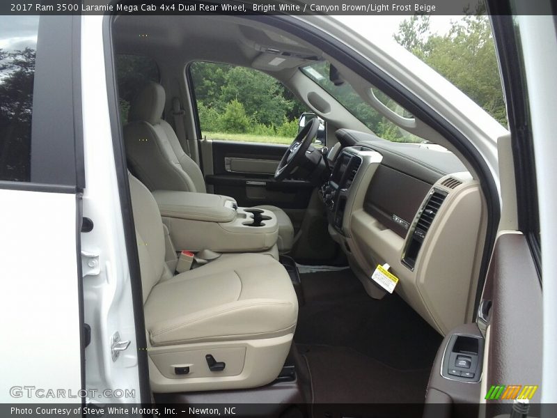 Bright White / Canyon Brown/Light Frost Beige 2017 Ram 3500 Laramie Mega Cab 4x4 Dual Rear Wheel