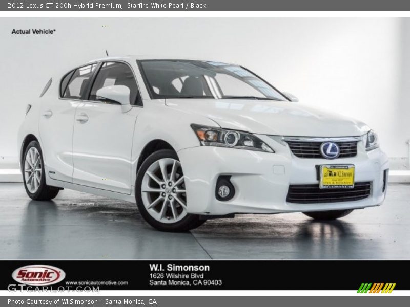 Starfire White Pearl / Black 2012 Lexus CT 200h Hybrid Premium