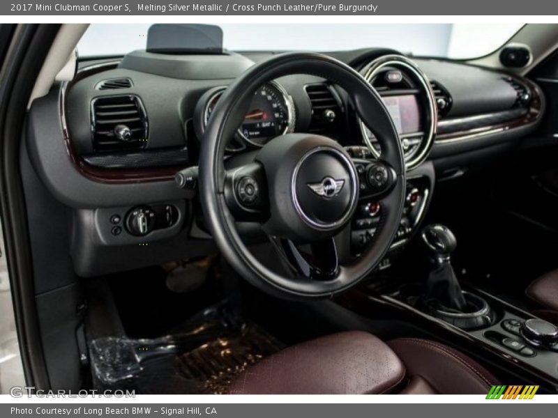Melting Silver Metallic / Cross Punch Leather/Pure Burgundy 2017 Mini Clubman Cooper S