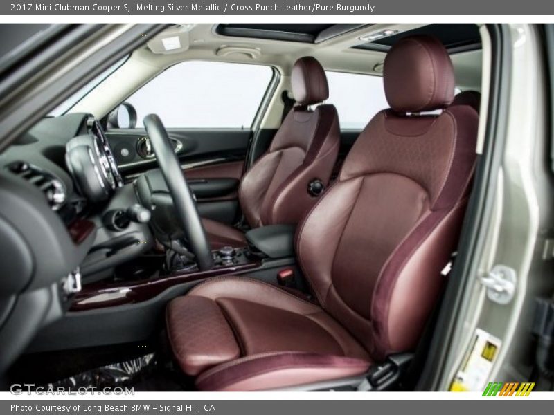Melting Silver Metallic / Cross Punch Leather/Pure Burgundy 2017 Mini Clubman Cooper S