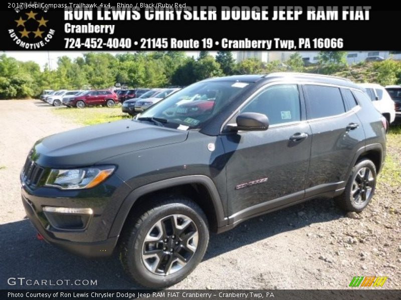 Rhino / Black/Ruby Red 2017 Jeep Compass Trailhawk 4x4