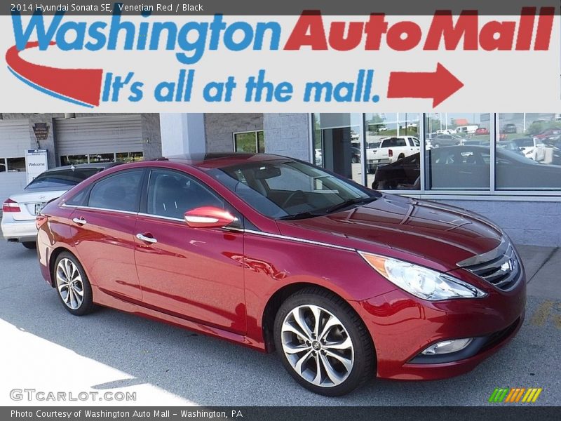 Venetian Red / Black 2014 Hyundai Sonata SE