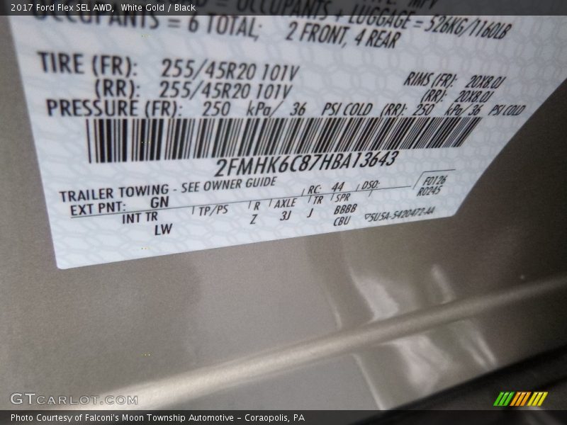 White Gold / Black 2017 Ford Flex SEL AWD