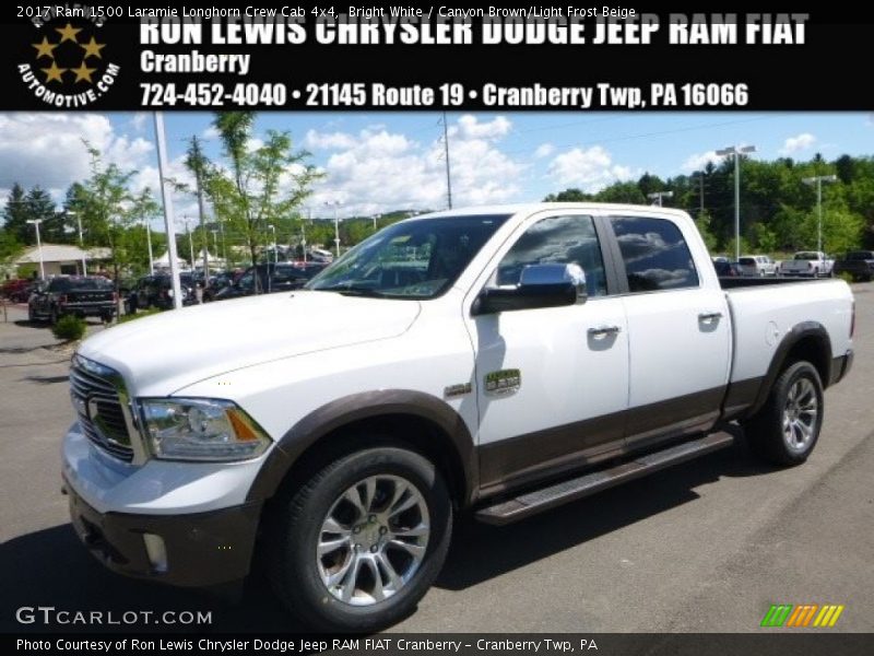 Bright White / Canyon Brown/Light Frost Beige 2017 Ram 1500 Laramie Longhorn Crew Cab 4x4
