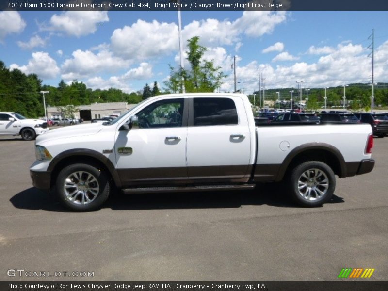 Bright White / Canyon Brown/Light Frost Beige 2017 Ram 1500 Laramie Longhorn Crew Cab 4x4