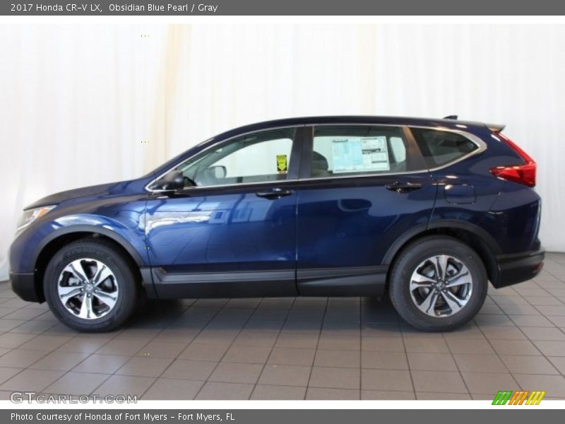 Obsidian Blue Pearl / Gray 2017 Honda CR-V LX