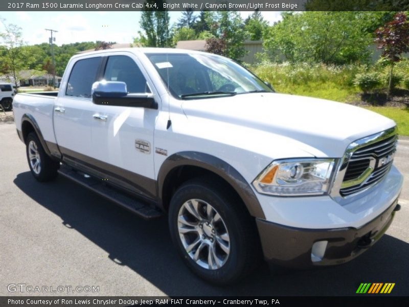 Bright White / Canyon Brown/Light Frost Beige 2017 Ram 1500 Laramie Longhorn Crew Cab 4x4