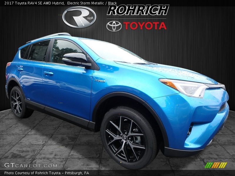 Electric Storm Metallic / Black 2017 Toyota RAV4 SE AWD Hybrid