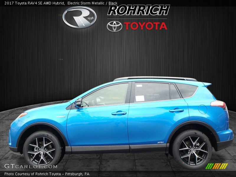 Electric Storm Metallic / Black 2017 Toyota RAV4 SE AWD Hybrid