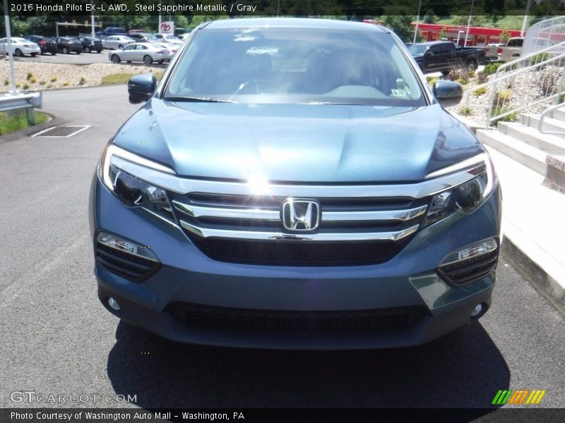 Steel Sapphire Metallic / Gray 2016 Honda Pilot EX-L AWD