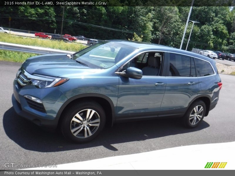 Steel Sapphire Metallic / Gray 2016 Honda Pilot EX-L AWD