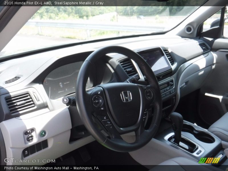 Steel Sapphire Metallic / Gray 2016 Honda Pilot EX-L AWD