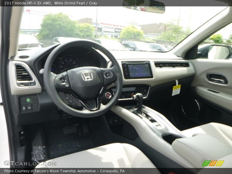 White Orchid Pearl / Gray 2017 Honda HR-V EX AWD