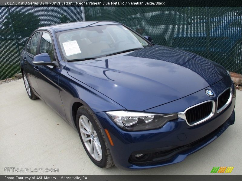 Mediterranean Blue Metallic / Venetian Beige/Black 2017 BMW 3 Series 320i xDrive Sedan