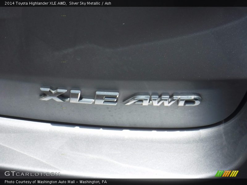 Silver Sky Metallic / Ash 2014 Toyota Highlander XLE AWD