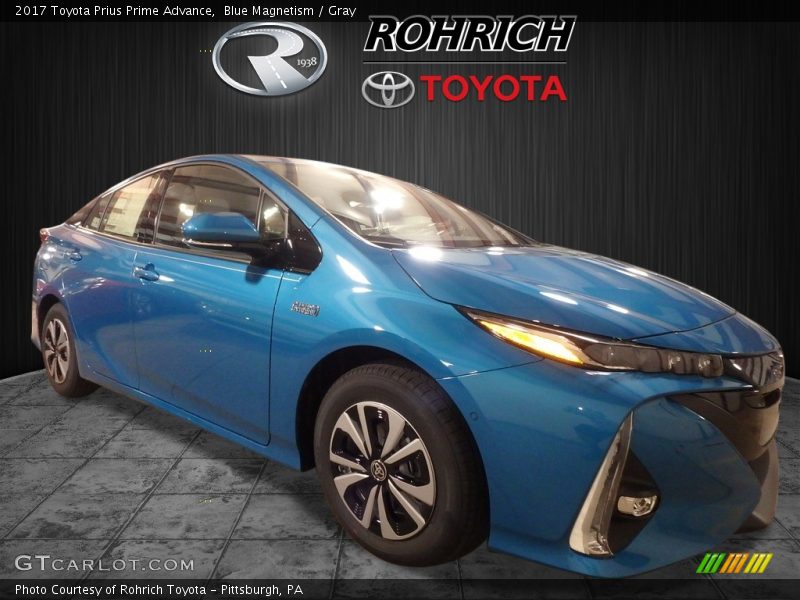 Blue Magnetism / Gray 2017 Toyota Prius Prime Advance