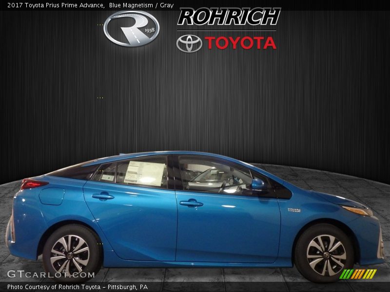 Blue Magnetism / Gray 2017 Toyota Prius Prime Advance