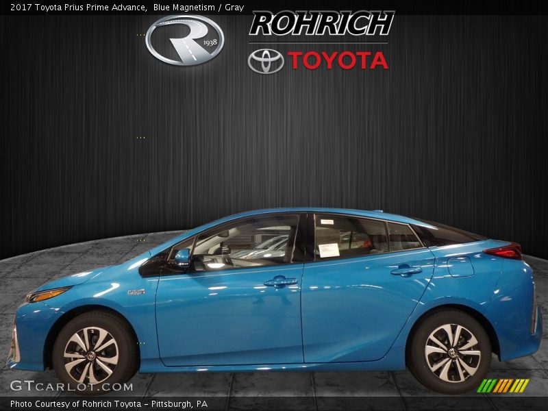 Blue Magnetism / Gray 2017 Toyota Prius Prime Advance