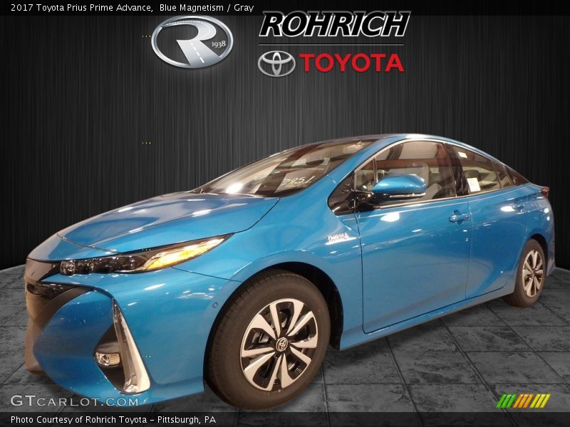 Blue Magnetism / Gray 2017 Toyota Prius Prime Advance