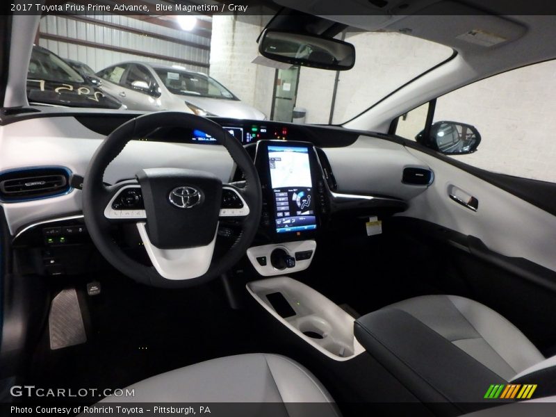 Blue Magnetism / Gray 2017 Toyota Prius Prime Advance