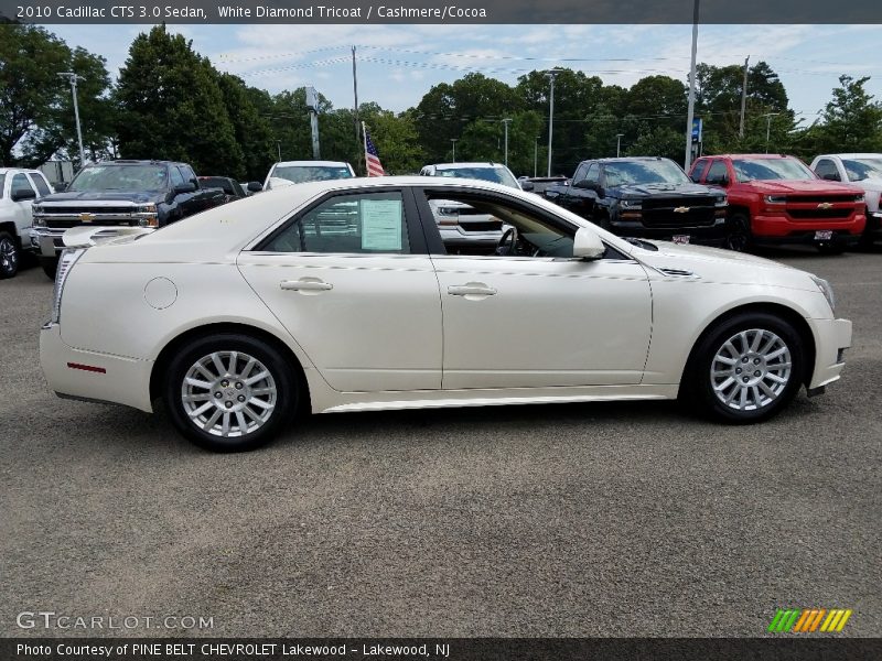 White Diamond Tricoat / Cashmere/Cocoa 2010 Cadillac CTS 3.0 Sedan