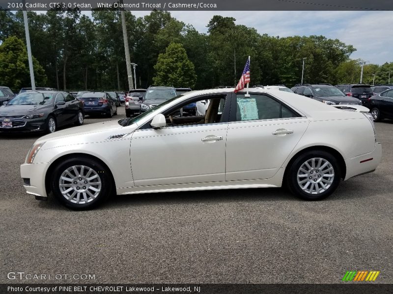 White Diamond Tricoat / Cashmere/Cocoa 2010 Cadillac CTS 3.0 Sedan