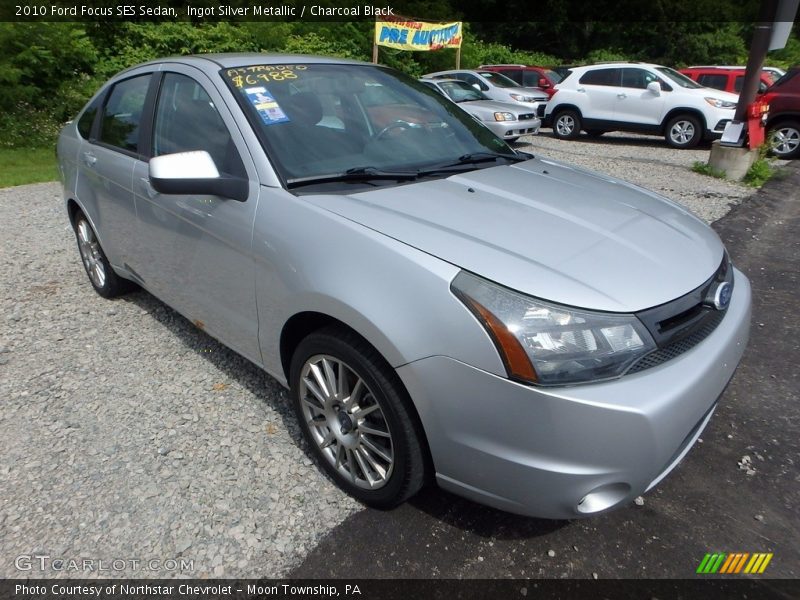 Ingot Silver Metallic / Charcoal Black 2010 Ford Focus SES Sedan