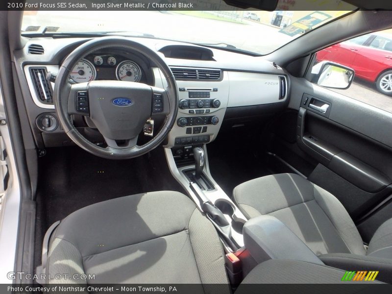 Ingot Silver Metallic / Charcoal Black 2010 Ford Focus SES Sedan