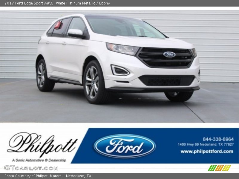 White Platinum Metallic / Ebony 2017 Ford Edge Sport AWD