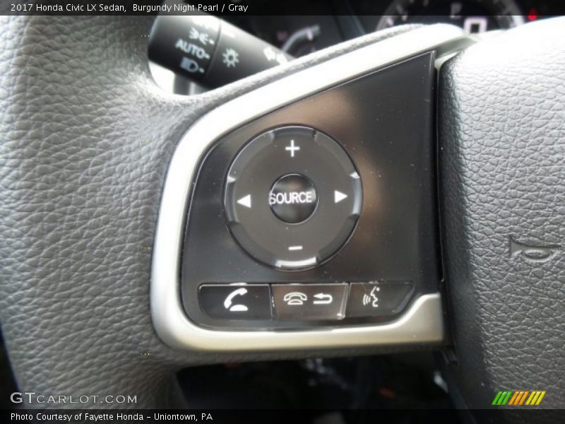 Burgundy Night Pearl / Gray 2017 Honda Civic LX Sedan