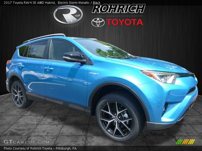 Electric Storm Metallic / Black 2017 Toyota RAV4 SE AWD Hybrid