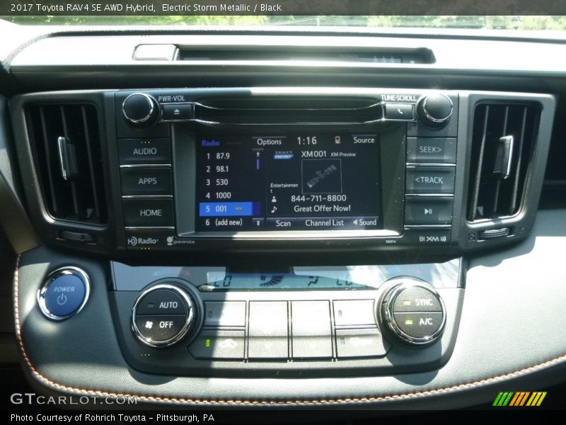 Electric Storm Metallic / Black 2017 Toyota RAV4 SE AWD Hybrid