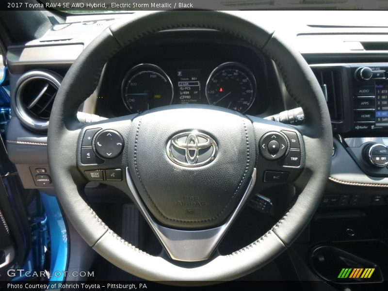 Electric Storm Metallic / Black 2017 Toyota RAV4 SE AWD Hybrid