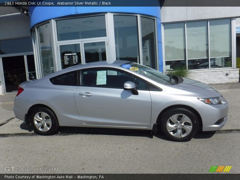Alabaster Silver Metallic / Black 2013 Honda Civic LX Coupe