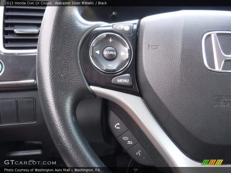Alabaster Silver Metallic / Black 2013 Honda Civic LX Coupe