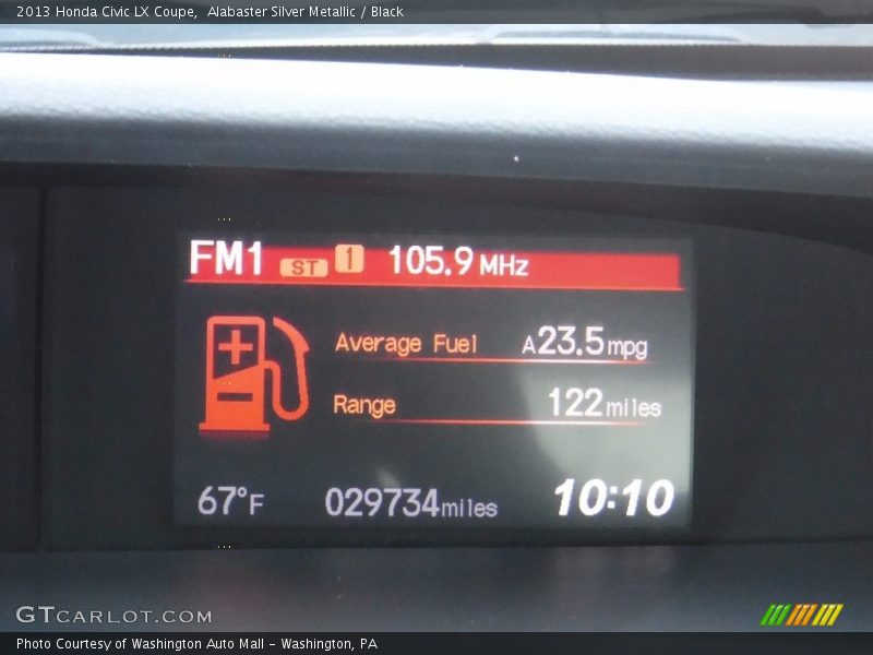 Alabaster Silver Metallic / Black 2013 Honda Civic LX Coupe