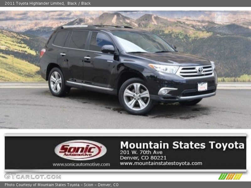 Black / Black 2011 Toyota Highlander Limited