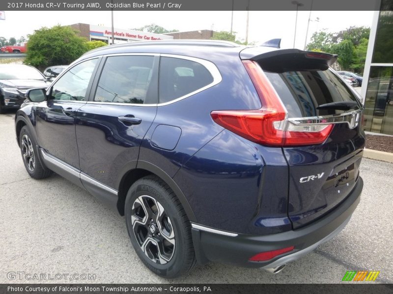 Obsidian Blue Pearl / Gray 2017 Honda CR-V Touring AWD