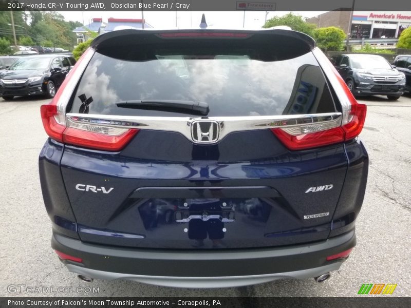Obsidian Blue Pearl / Gray 2017 Honda CR-V Touring AWD