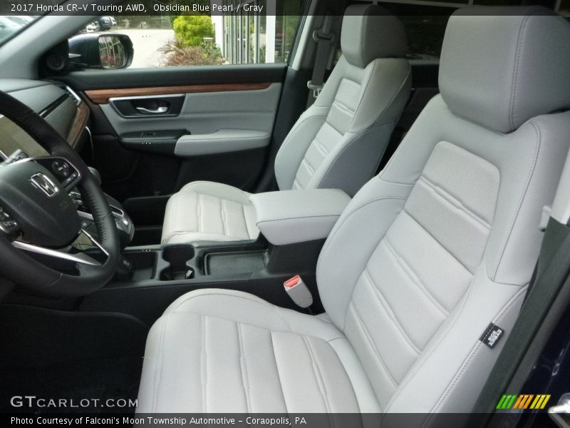 Obsidian Blue Pearl / Gray 2017 Honda CR-V Touring AWD