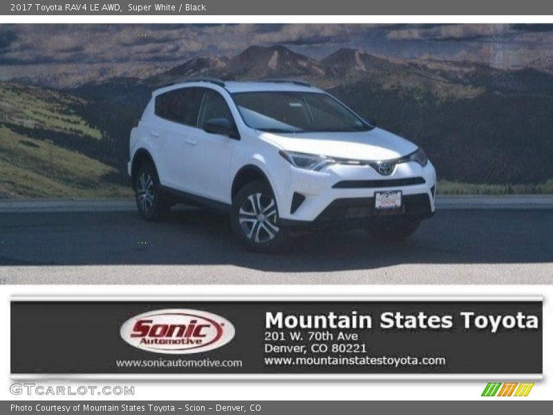 Super White / Black 2017 Toyota RAV4 LE AWD