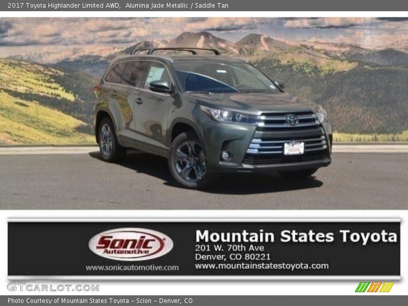 Alumina Jade Metallic / Saddle Tan 2017 Toyota Highlander Limited AWD