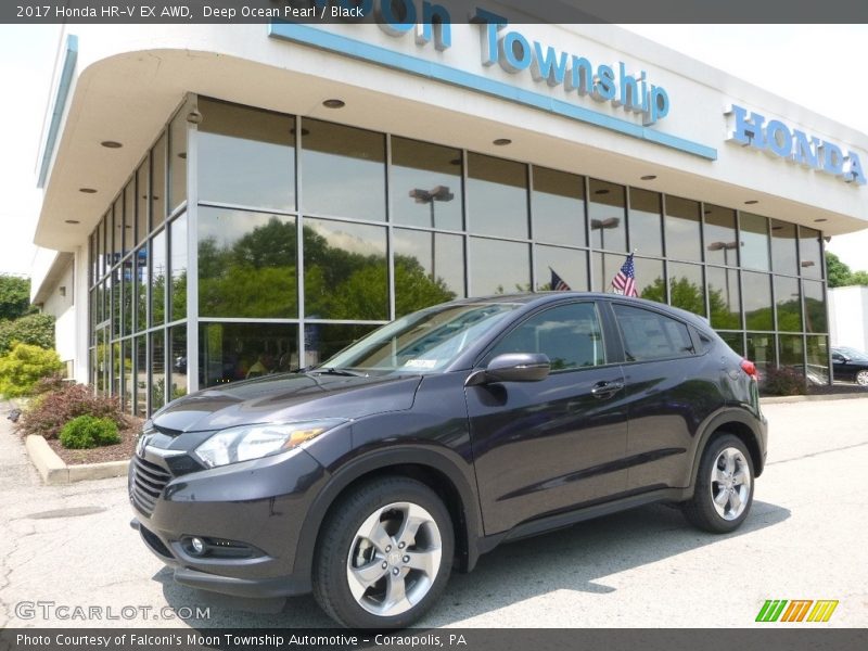 Deep Ocean Pearl / Black 2017 Honda HR-V EX AWD