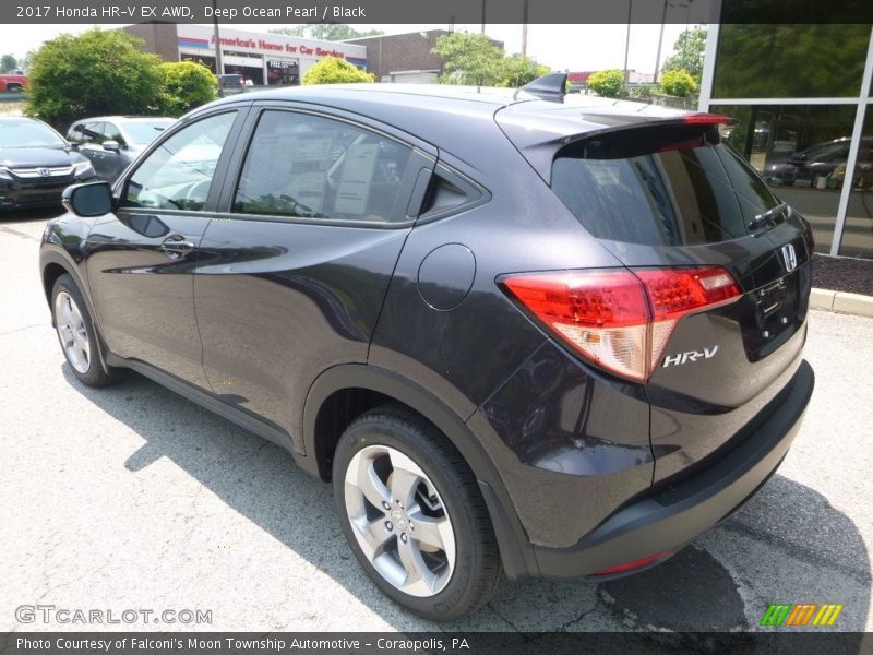Deep Ocean Pearl / Black 2017 Honda HR-V EX AWD