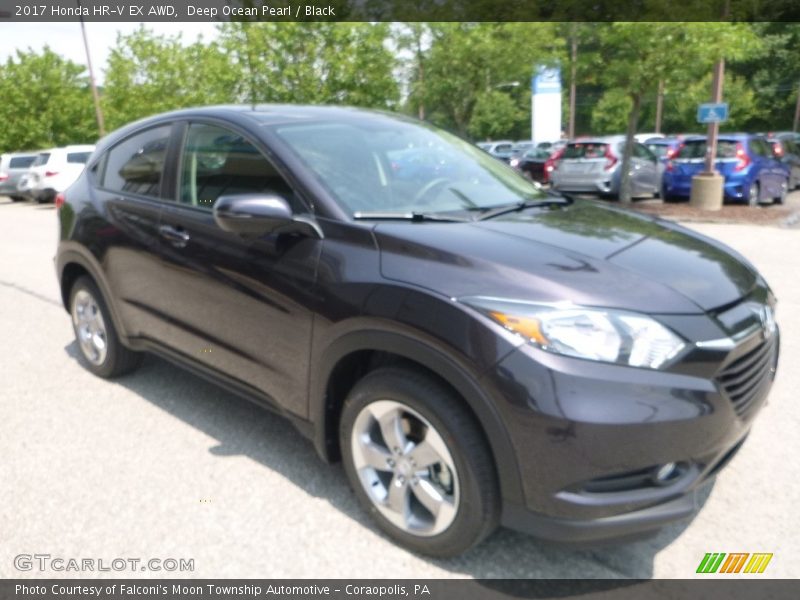Deep Ocean Pearl / Black 2017 Honda HR-V EX AWD