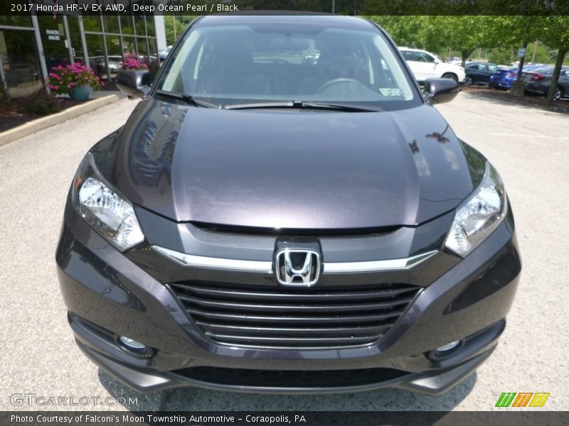 Deep Ocean Pearl / Black 2017 Honda HR-V EX AWD